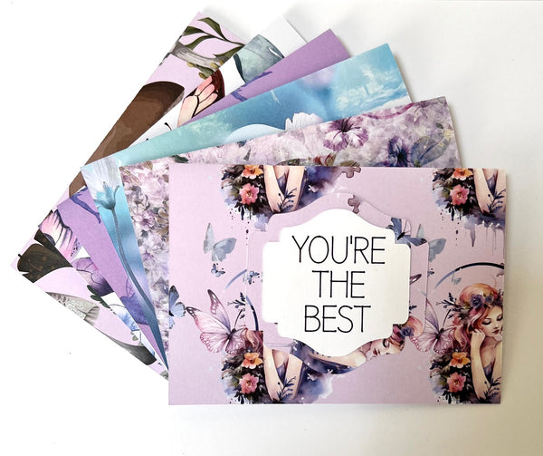 Enchanted Garden Gratitude Cards - 6 pack of Handmade Thank You Notes