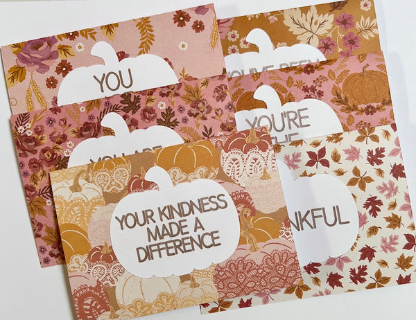 Fall Feels Gratitude Cards - 6 pack- Handmade Blank Thank You Notes
