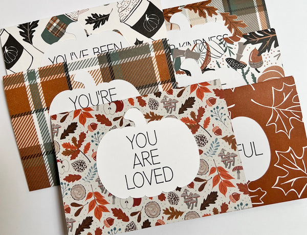 Fall Spice Gratitude Cards - 6 pack- Handmade Blank Thank You Notes