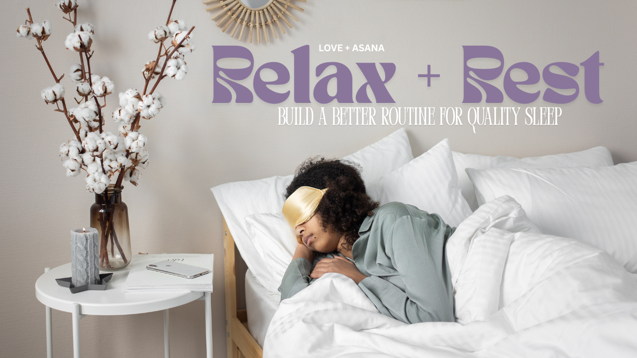 online wellness program with mindfulness techniques meditation, gratitude journaling and breathing to support better high quality sleep and rest with a custom bedtime routine