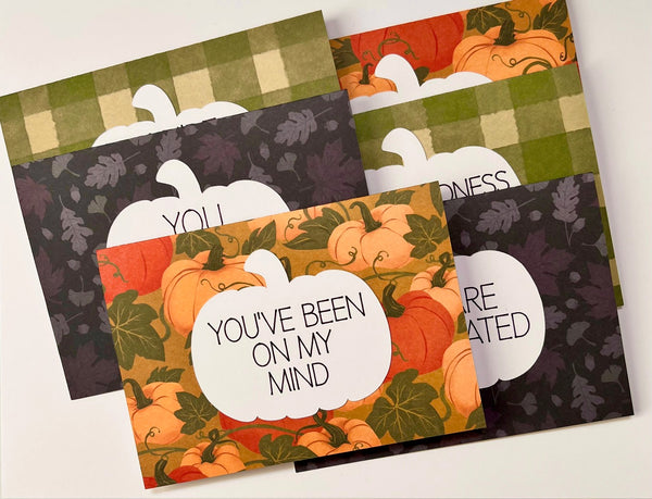 Rustic Harvest Gratitude Cards - 6 pack- Handmade Blank Thank You Notes