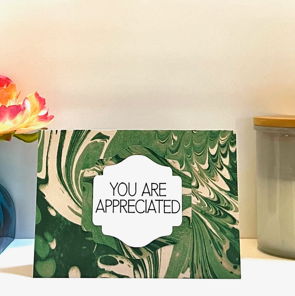Fluid Colors Gratitude Cards - 6 pack- Handmade Blank Thank You Notes