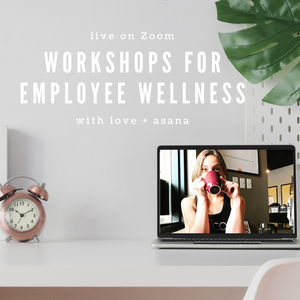 online workshops for stress management with love and asana; virtual yoga studio