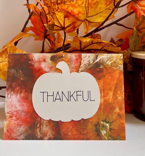 Autumn Harvest Gratitude Cards - 6 pack- Handmade Blank Thank You Notes