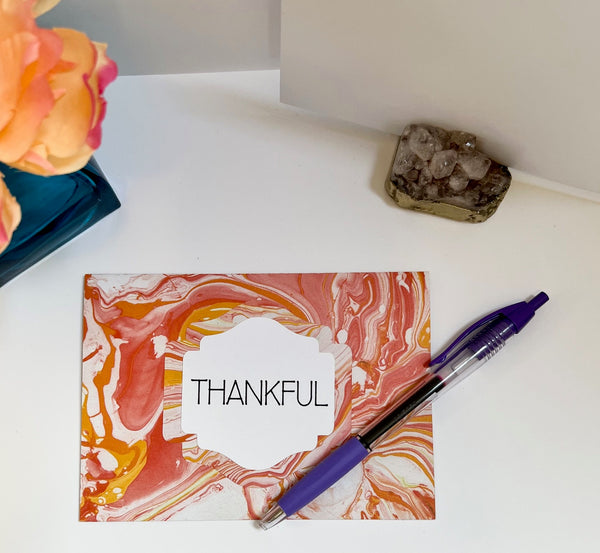 Color Spill Gratitude Cards - 6 pack- Handmade Blank Thank You Notes