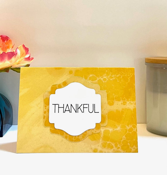 Fluid Colors Gratitude Cards - 6 pack- Handmade Blank Thank You Notes