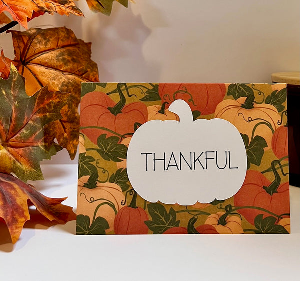 Rustic Harvest Gratitude Cards - 6 pack- Handmade Blank Thank You Notes