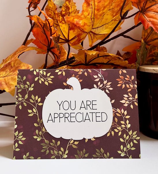 Autumn Harvest Gratitude Cards - 6 pack- Handmade Blank Thank You Notes