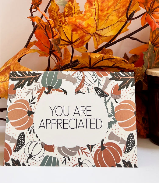 Fall Spice Gratitude Cards - 6 pack- Handmade Blank Thank You Notes
