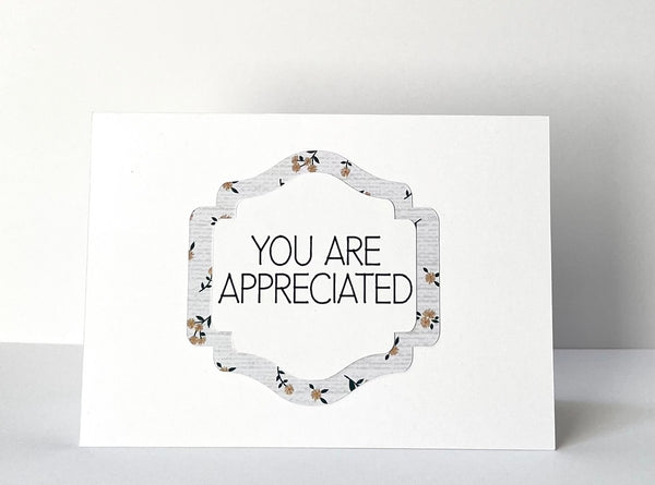 Garden Party Minimalist Gratitude Cards - 6 pack of Handmade Thank You Notes